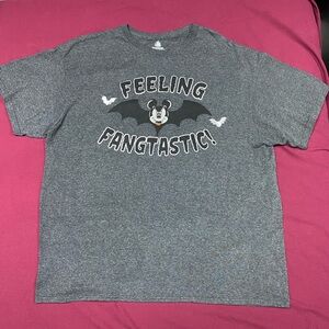 Disney Gray Short Sleeve Tee with 'Feeling Fangtastic' Design